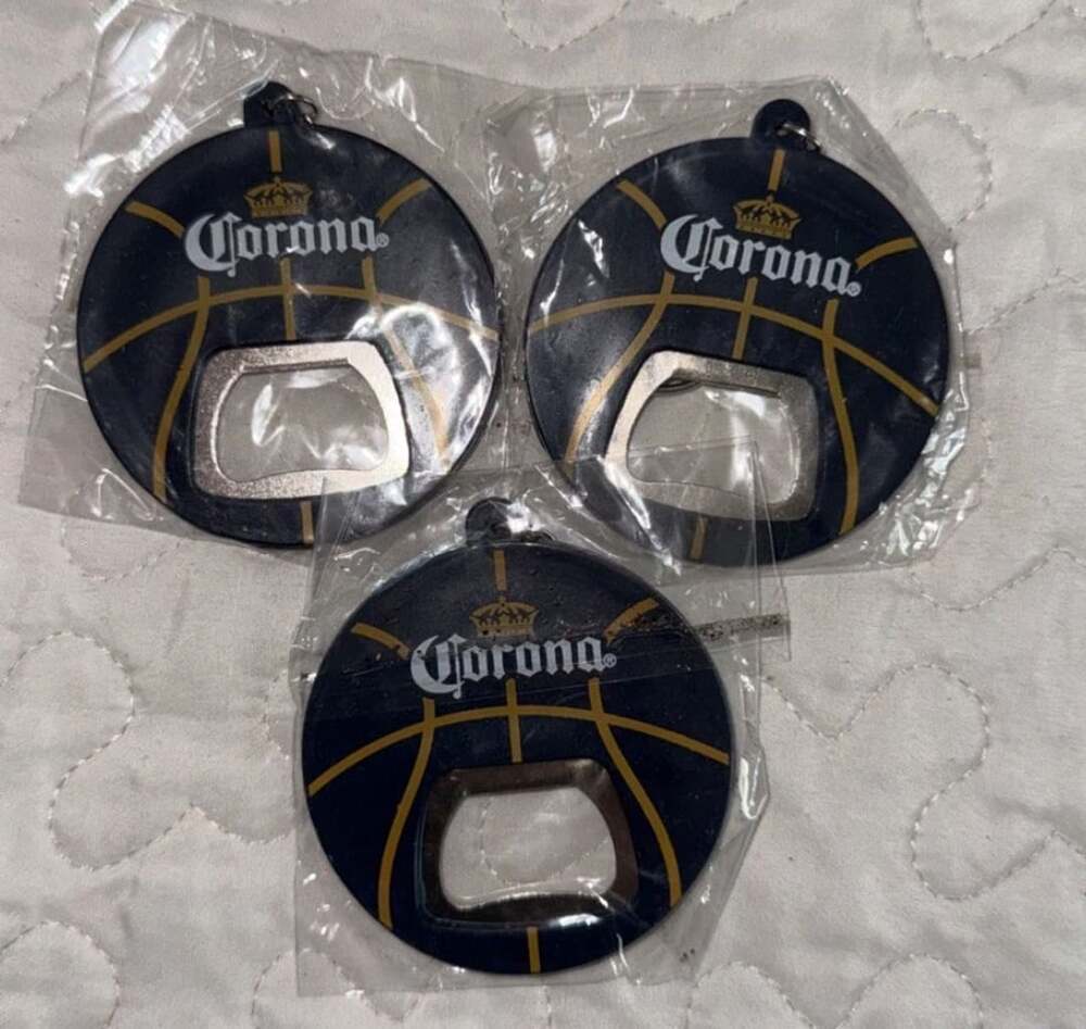 Corona Extra Basketball Bottle Opener Keychain Lot Of 3